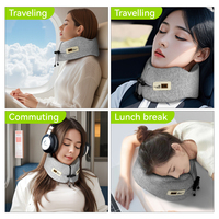 Oreiller de voyage cervical en mousse à mémoire de forme avec support pour le cou à 360 degrés pour dormir en avion, en voiture, en train, au bureau, à la maison
