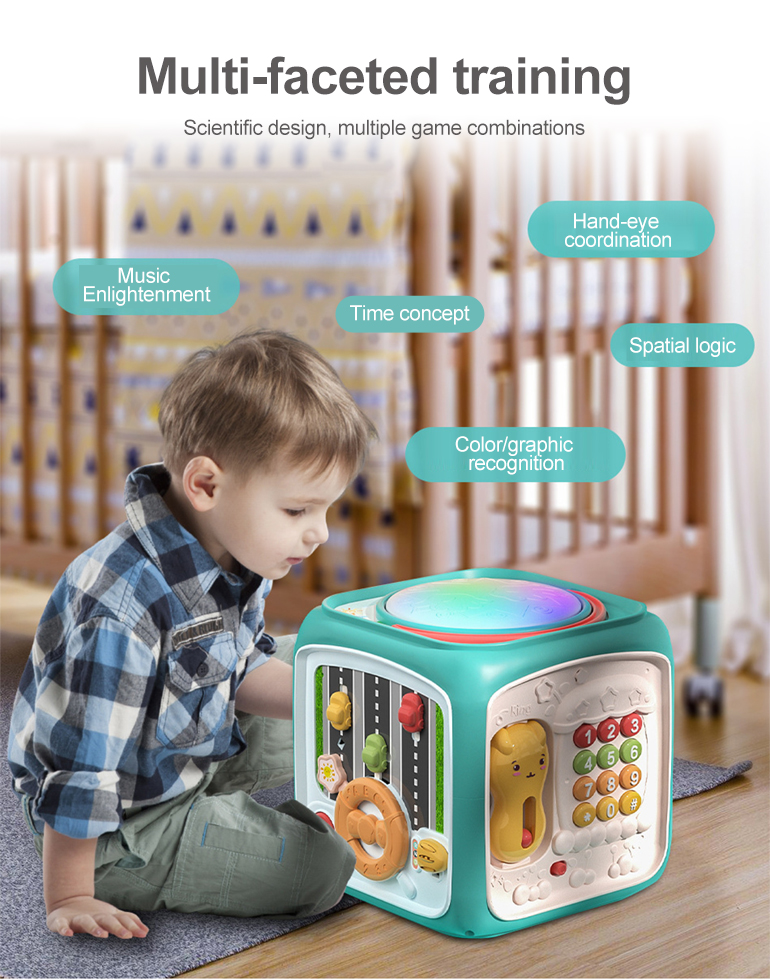 Baby play multifunction musical drum piano intellectual trending activity development cube toy