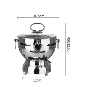 Olla caliente de acero inoxidable para una sola persona, utensilio de cocina de latón y cobre, caliente