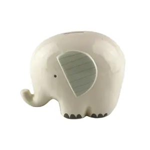 Home decoration ceramic crafts animal elephant piggy bank for gifts