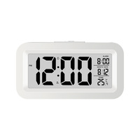 Réveil numérique LED avec rétroéclairage, fonction snooze, affichage de la date et de l'heure, calendrier, multifonction, horloge de table électronique avec rétroéclairage W24-729