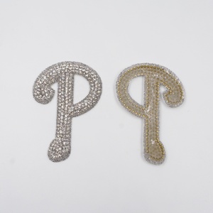 Miễn Phí Mẫu 3D 5Cm Thư Rhinestone Sắt Trên Bản Vá Xe Tải Bóng Chày Bóng Đá Thiết Kế Đội Thể Thao Biểu Tượng Vá Cho Mũ - Product Image 3