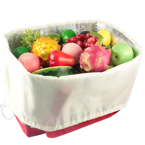 Large Insulated Grocery Bag Reusable Cooler Tote with Foam Foil Lining Drawstring Top Mesh Pocket Shopping Picnic Camping BBQ - Product Image 4