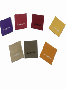 Etiqueta impresa doblada de algodón orgánico, logotipo privado personalizado, etiqueta tejida de ropa de tela ecológica - Product Image 6