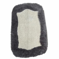 Tapis de bain en polyester jacquard uni antidérapant à poils courts, tapis de douche en microfibre bicolore pour usage domestique