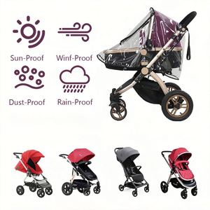 Housse de pluie universelle transparente, respirante, imperméable, coupe-vent et anti-poussière pour poussette avec fermeture éclair, protection contre les intempéries pour le voyage - Product Image 4
