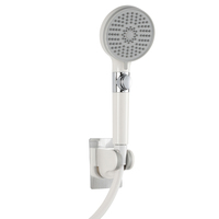 Douche à main RV à économie d'eau 3+2 modes, avec jet et pulvérisation massante, finition blanche, installation facile, bouton pause, pour usage hôtelier - Vente chaude