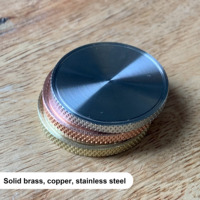 Pièces vierges pour Challenge Coin, personnalisées CNC, brossées/traitées en surface, moletées, 40/50mm, en acier inoxydable massif, cuivre, laiton, forme boule