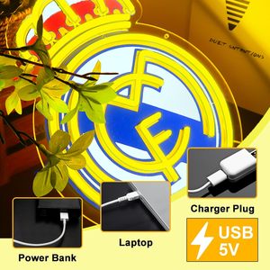 Letreiro <span class=keywords><strong>Neon</strong></span> Esportivo com Logo de Time de Futebol, Decoração de Parede LED USB para Quarto, Caverna do Homem, Presente de Aniversário e Natal para Meninos - Product Image 2