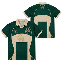 Maillot de football polo rayé vert et noir personnalisé avec passepoil, séchage rapide, respirant, en polyester, coupe oversize, style rétro