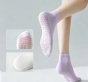 Custom Embroidered Knitted Ankle Yoga & Pilates <b>Socks</b> – All Season Non-Slip Eco-Friendly for Women Fitness - Product Image 2