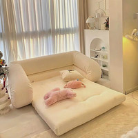 Juego de Sofás de Terciopelo de Alta Calidad, Sofá Cama en Forma de U de Dos Plazas, Esponja de Alta Densidad, Plegable, Envasado al Vacío, para Hotel