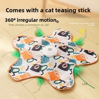 Tente de jeu pour animaux de compagnie avec boule, jouet électrique interactif anti-ennui, baguette de chat automatique avec plateau tournant en ABS