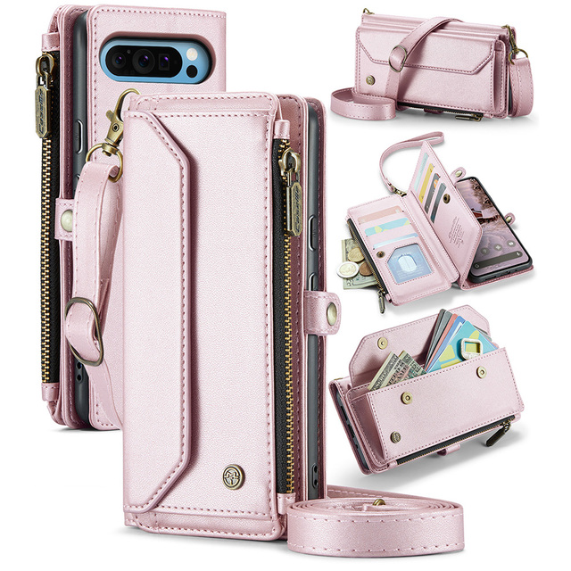 Women's Street Fashion Cross-body Purse Wallet Phone Case RFID Blocking Shoulder Bag Phone Case for Google Pixel 10 Pro XL