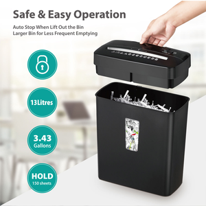 C220P petit bureau bureau 5 feuilles <span class=keywords><strong>déchiqueteuse</strong></span> de <span class=keywords><strong>papier</strong></span> usagé 13L lumière 220mm A4 taille bande découpée Machine pour le traitement du <span class=keywords><strong>papier</strong></span> - Product Image 2