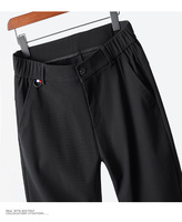 Pantalon large en soie glacée grande taille 6XL-8XL, coupe droite ample et décontractée pour hommes corpulents et grands, printemps-été