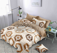 Ensemble de literie de qualité supérieure en tissu coton doux avec imprimé de marque, comprenant une housse de couette et un ensemble de draps