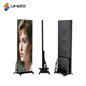 UHLED Seamless Splicing LED Poster Video Wall Indoor 4k Display Support Mobile LED Poster Display For Shopping Mall