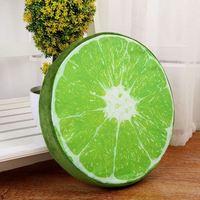 Coussin de sol rond en forme de fruit imprimé en 3D, coussin de siège, coussin décoratif orange