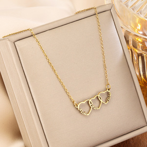 <span class=keywords><strong>Collana</strong></span> <span class=keywords><strong>con</strong></span> Ciondolo Personalizzato in Acciaio Inossidabile Placcato Oro, <span class=keywords><strong>con</strong></span> Nome Inciso, Lettera, Cuore, Pietra Portafortuna e Simbolo <span class=keywords><strong>Infinito</strong></span>, per Fidanzamento - Product Image 3