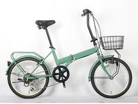 Vélo pliant adulte personnalisé de 20 pouces, fourche en acier au carbone, 6 vitesses, frein V pliable, capacité de charge de 120 kg, vente en gros