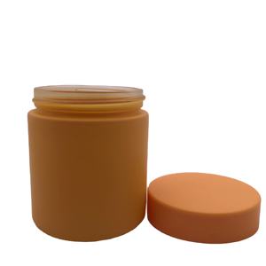 Envase de crema de vitamina amarillo mate esmerilado, bote de hierbas de 4oz, tarro de vidrio coloreado con tapa - Product Image 2