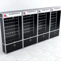 Étagère murale en aluminium et verre sur mesure avec éclairage LED, présentoir à cigarettes, étagères de supermarché, armoire avec portes