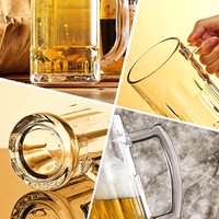 Vente en gros de chopes à bière classiques classiques classiques et incassables de 17/40oz, tasse en verre épaisse et forte pour boissons gazeuses, verre à bière pour le football