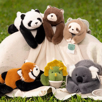 Oreiller de sommeil en peluche brodé super doux 2025 pour bébés et enfants de tous âges, motifs Panda, Koala, Raton Laveur, Dinosaure, avec rembourrage en coton PP