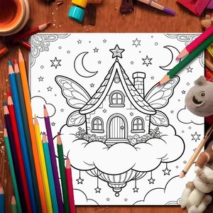 Carnet de <span class=keywords><strong>coloriage</strong></span> personnalisé pour adultes sur le thème de la maison de fée, pour activités d'enfants, reliure durable, mini-carnets de <span class=keywords><strong>coloriage</strong></span>, cadeaux pour fêtes - Product Image 3