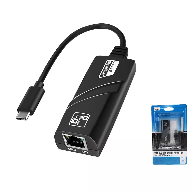 Konverter Adaptor Jaringan Gigabit USB 100/1000 3.0 Ke Ethernet RJ45, Konverter Adaptor Jaringan Gigabit 10/2.0 Mbps Kompatibel untuk OS WIN