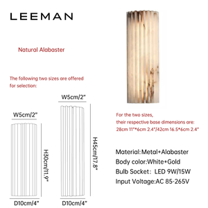 Lampada da Parete di Lusso in Alabastro Spagnolo, Applique Scanalata di Design con Luce <span class=keywords><strong>LED</strong></span> per Camera da Letto, Soggiorno o Bagno - Product Image 2