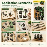 Pegatinas Decorativas en 3D de PVC Impermeables Personalizadas, Juego de Calcomanías en Relieve para Diarios, Álbumes de Recortes, Cuadernos y Regalos