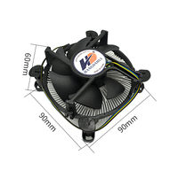 Ventilateur LED à bas prix, radiateur 1u, dissipateur thermique 90 mm, refroidisseur de processeur pour LGA 1155 I3/i5/i7, refroidisseur PC LG