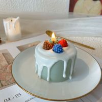 Bougie parfumée en forme de gâteau, en cire de soja mélangée, faite à la main et coulée à la main, style INS, pour l'arôme domestique, accompagnement chambre à coucher, coffret cadeau