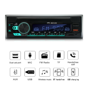 Radio Estéreo para Auto de Un Solo DIN, Transmisor FM, 2 USB de Carga Rápida, 7 Colores RGB, BT, AUX, Reproductor de <span class=keywords><strong>MP3</strong></span> para Auto - Product Image 3