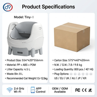 Bac à litière automatique intelligent, bac à litière autonettoyant pour chat, grande capacité, toilette automatique pour chat avec contrôle par application pour plusieurs chats