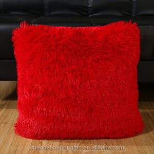 Cream <strong>White</strong> Faux Fur <strong>Fluffy</strong> Double-Sided Decorative Throw <strong>Pillow</strong> Covers 18*18 Inch,Velvet Pillowcase Cushion Case for Sofa Couch - Product Image 1