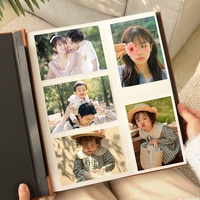 Album photo grand format à couverture rigide en cuir auto-adhésif avec reliure filaire, design gaufré, pour scrapbooking DIY, livre de souvenirs familial et de bébé