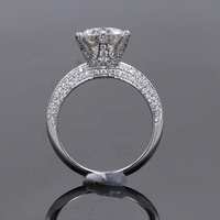 Pengiriman Cepat Cincin Emas 3 Karat Moissanite Cincin Emas 14K Perhiasan Cincin Emas Padat dengan Hadiah Yang Indah