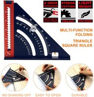 À la mode Multi-Angle Vitesse Carré Construction Pliant Triangle Règle En Alliage D'aluminium Outils De Mesure Outil De Jaugeage