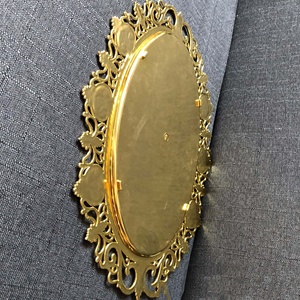 Plateau miroir style palais en or accessoires de photographie miroir vintage bricolage pour produits plateau de bol de <span class=keywords><strong>plat</strong></span> de fruits plaque de chargeur décorative - Product Image 3