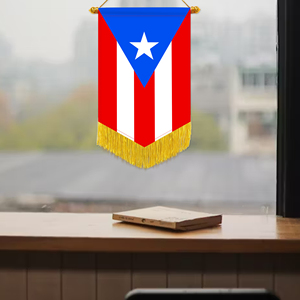 Wholesale Mini Pennant Car Flags 20x30cm Puerto Rico Wall Decor <b>Small</b> Ornaments Hanging Digital Printing Satin Material - Product Image 1