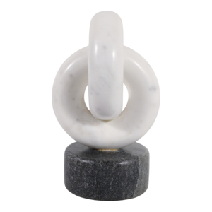 Scultura Marble Link per l'arredamento della casa, tavolino da soggiorno, stile raffinato - Product Image 1