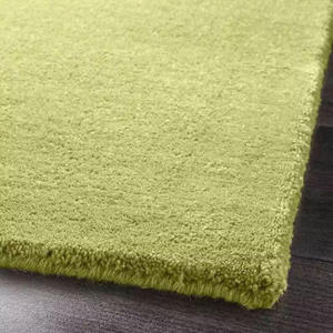 Luxury Solid Lime Green Wool Rug | Nordic Minimalist Olive Green Carpet | Luxury Plain Texture Hotel Lounge Rug - Product Image 3