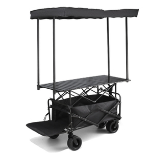 Carrito de Comida Portátil Plegable con Mesa Plegable, Tienda Móvil con Toldo, Carrito de Camping Plegable - Product Image 2