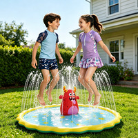 Tapis aquatique gonflable AirMyFun AF-10025 en PVC pour enfants, motif fusée, 170x170x60cm, épaisseur 0.2-0.3mm, pour moins de 5 passagers, usage extérieur