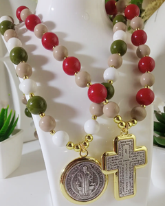 Collana di Lusso di Alta Qualità per Donna e Uomo, Placcata in Oro 18k, Design Trendy con Ciondoli Sacri, Collana Cristiana - Product Image 1