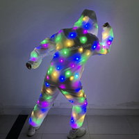 Suministros de fábrica Precio al por mayor un conjunto de disfraz de Robot LED Adulto Luz colorida Glow up Dancer Stage Show bar Party Performance