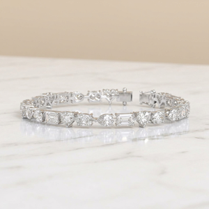Bracelet Tennis Personnalisé en Or et Moissanite, Formes Multiples, Bijoux de Luxe pour Hommes, Chaîne Fine en Diamant, Bracelet Classique, Cadeau - Product Image 1